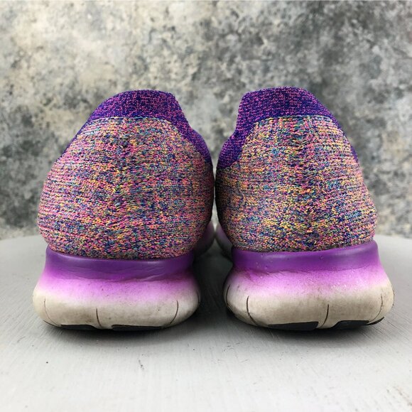 Nike Women's Size 8.5 Free RN Flyknit Hyper Purple Running Sneakers 831070-500 - Picture 8 of 15